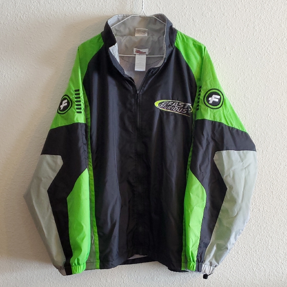Men's Vintage Racing Champions Apparel 2 Fast 2 Furious Windbreaker Jacket XL